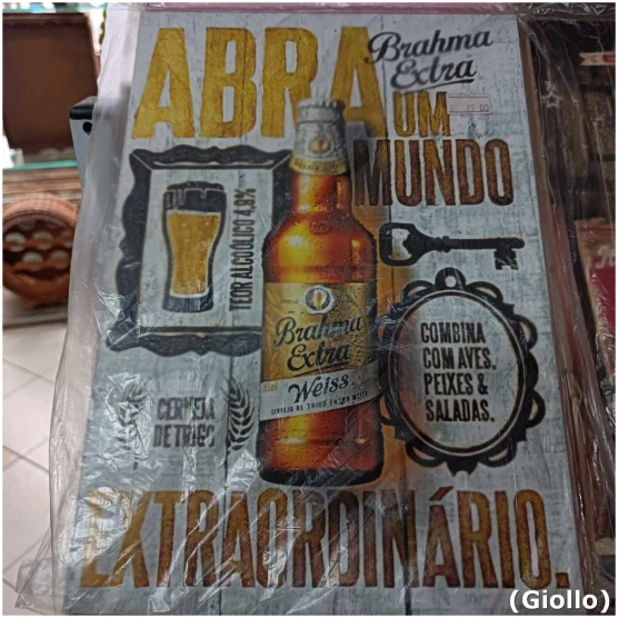 placa mdf decorativa modelo brahma extra extraordinário – 30x20cm