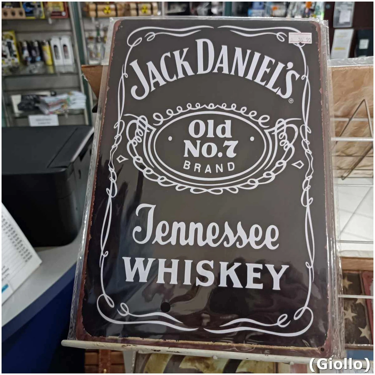 placa metálica decorativa modelo jack daniels – 30x20cm