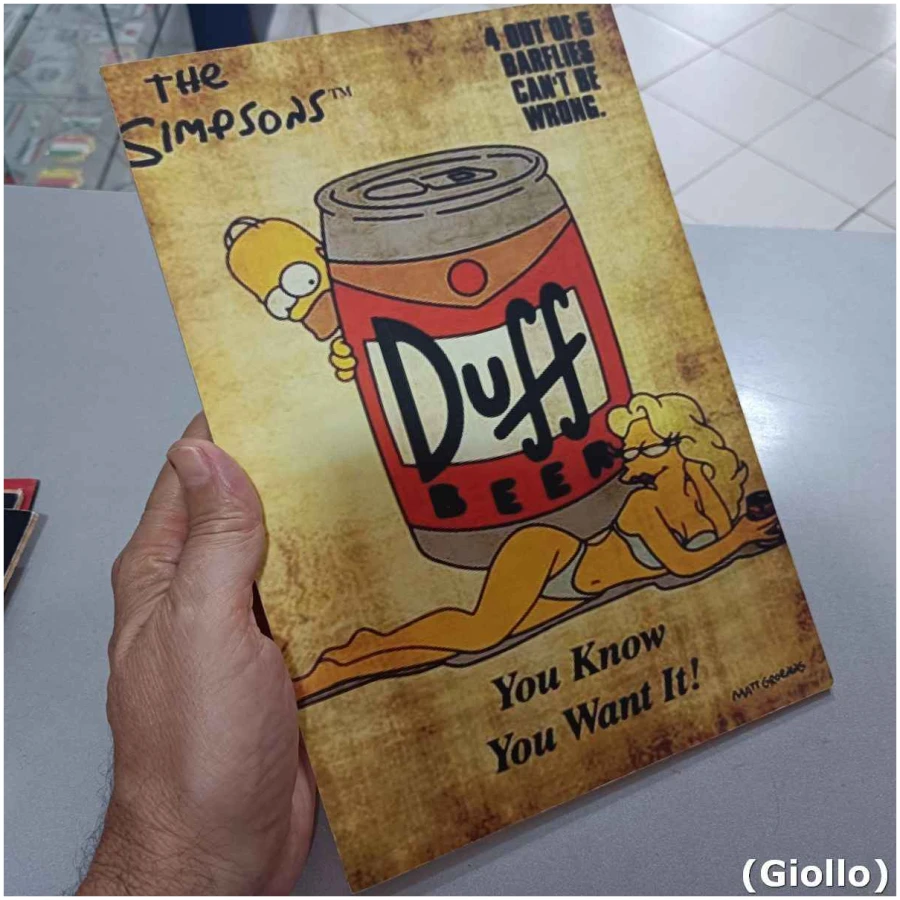 placa mdf decorativa modelo os simpsons duff beer – 30x20cm