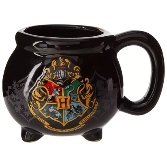 Caneca Brasão Harry Potter 3d Caldeirão Hogwarts Geek 500ml