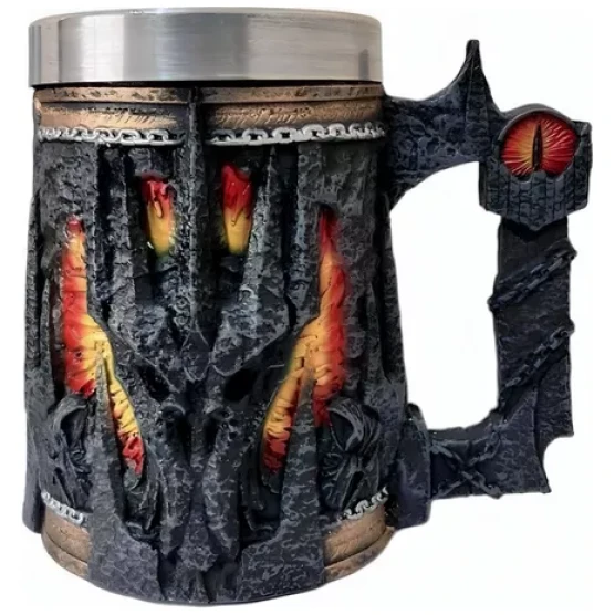 Caneca Sauron Senhor Dos Anéis 3d Em Resina Decoração 500ml