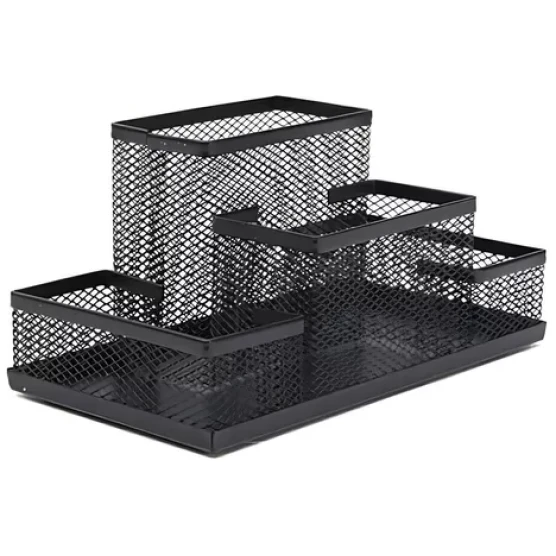 Organizador De Mesa Metal Aramado Porta Papel Canetas Clips