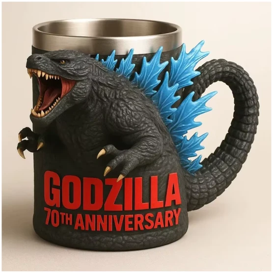 Caneca 3d Do 70º Aniversário Do Godzilla