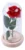 Luminária MS Abajur Led A Bela E A Fera Cúpula Com Rosa 23 Cm Cor da estrutura Madeira