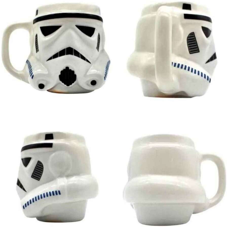 caneca em cerâmica formato 3d rosto do stormtrooper star wars