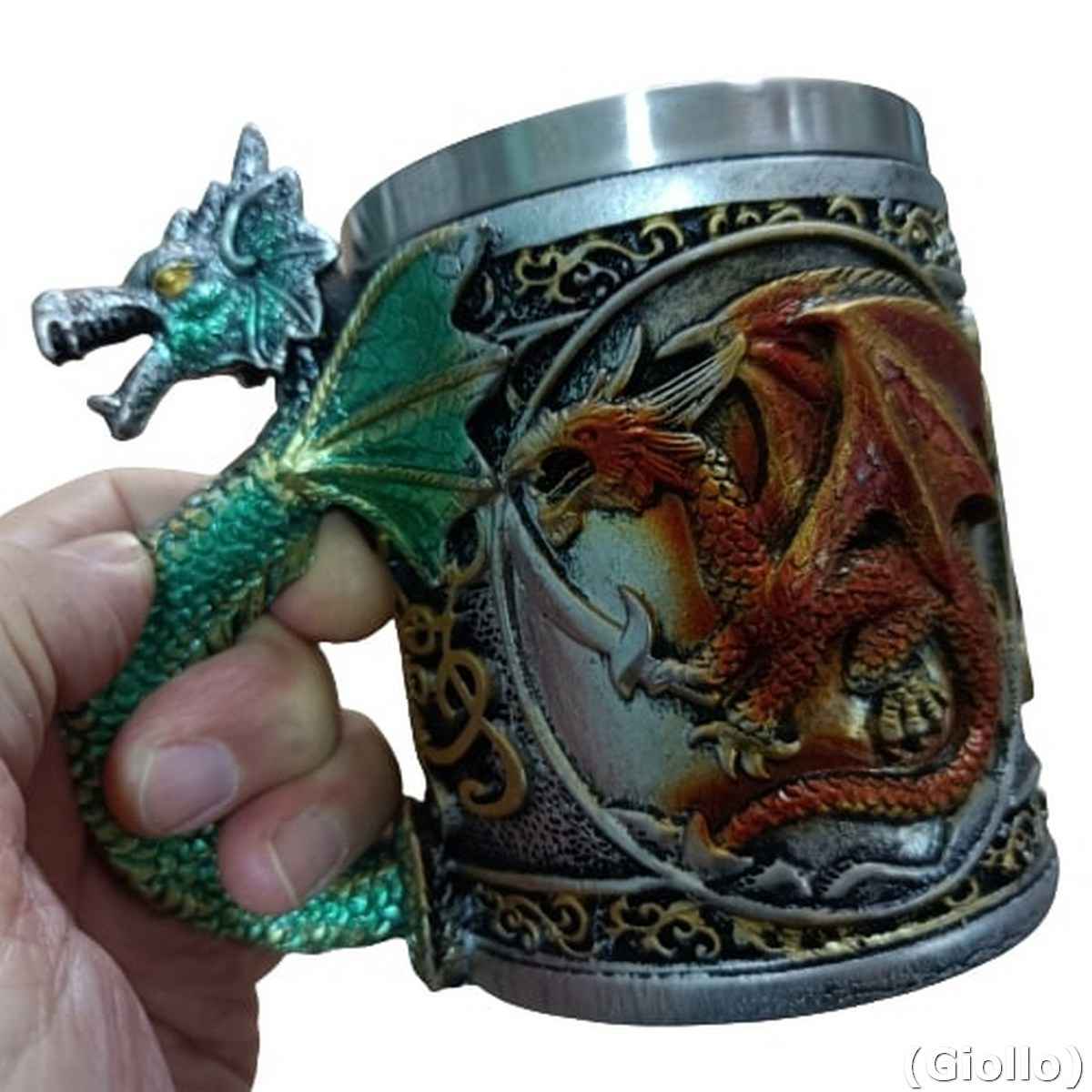 Caneca Game Of Thrones Aço Dragon Medieval Stark Chopp Viking 3d