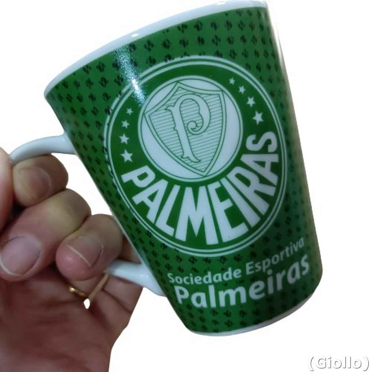 Caneca Porcelana Palmeiras 290ml Times de Futebol Verde e Branco