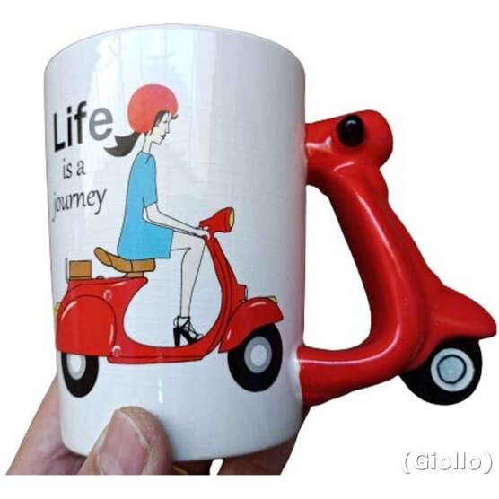 Caneca de Cerâmica 3D Linha Scooter Vespa Piaggio Lambretta 350ml