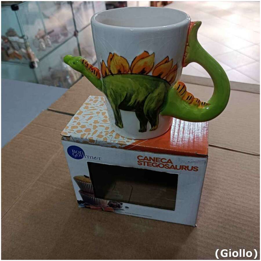 caneca de cerâmica 3d linha animais dinossauro 300ml