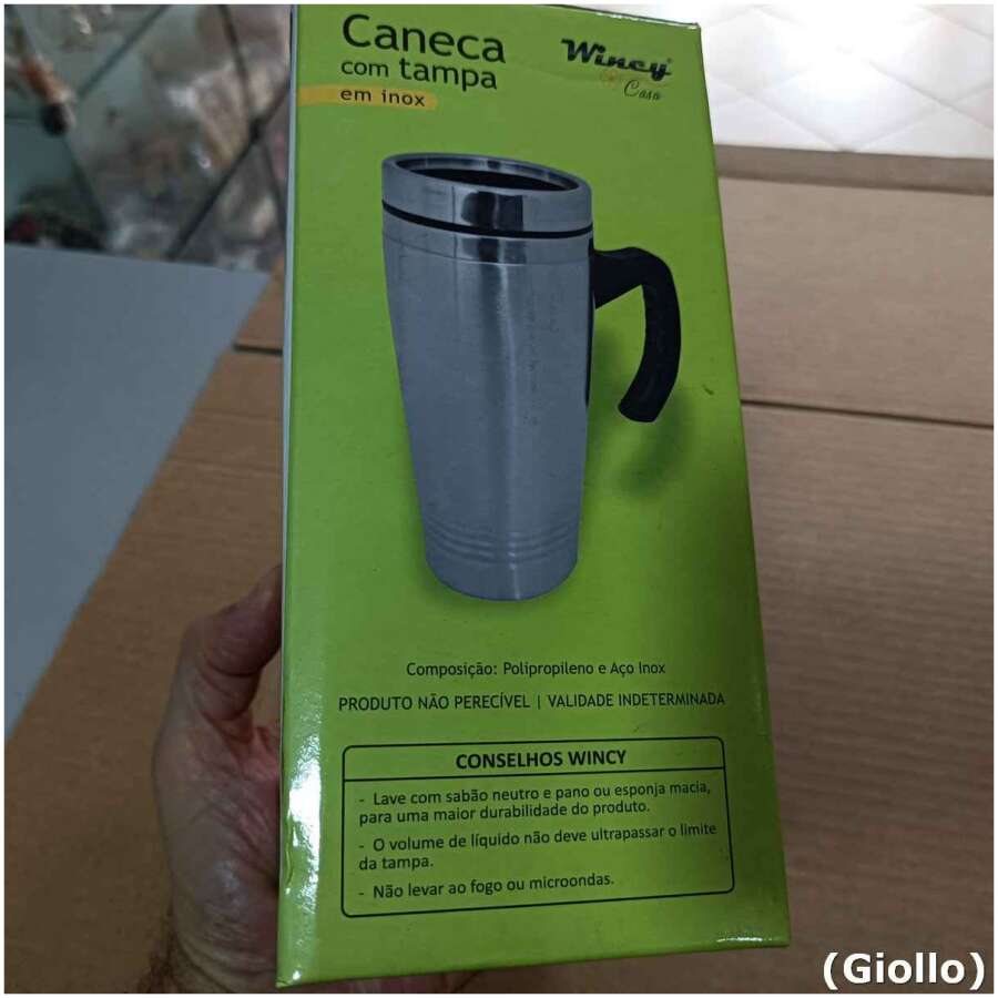 caneca copo inox c/ tampa 500ml bebidas café leite suco agua