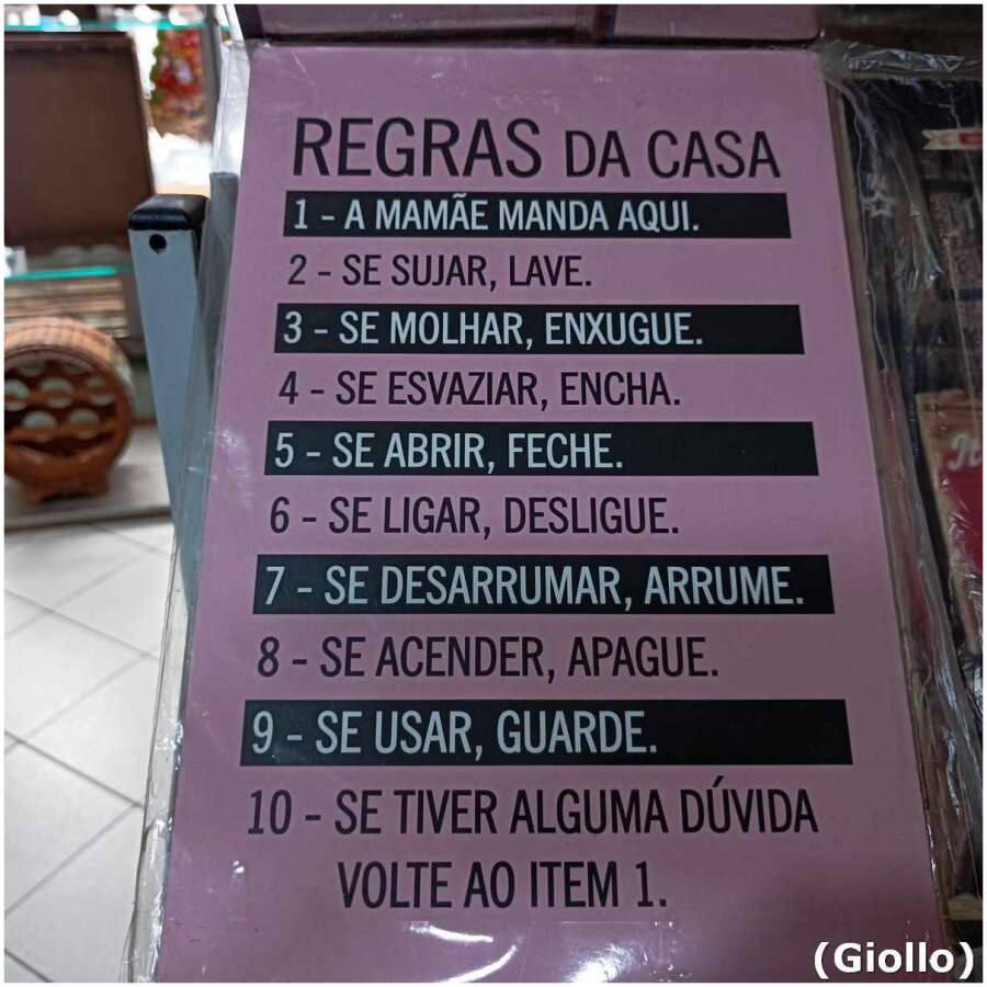 placa mdf decorativa modelo regras da casa – 30x20cm