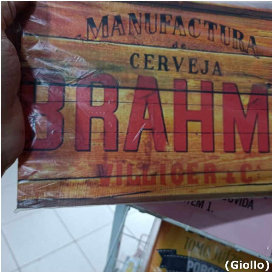 placa mdf decorativa modelo cerveja brahma – 30x20cm