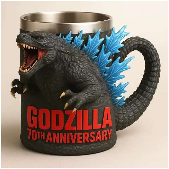 Caneca 3d Do 70º Aniversário Do Godzilla