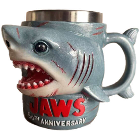 Caneca 3d do 50º Aniversário do Filme Tubarão Jaws Great White Shark